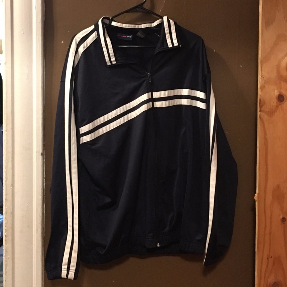 On Line Striped Zip Up Jacket